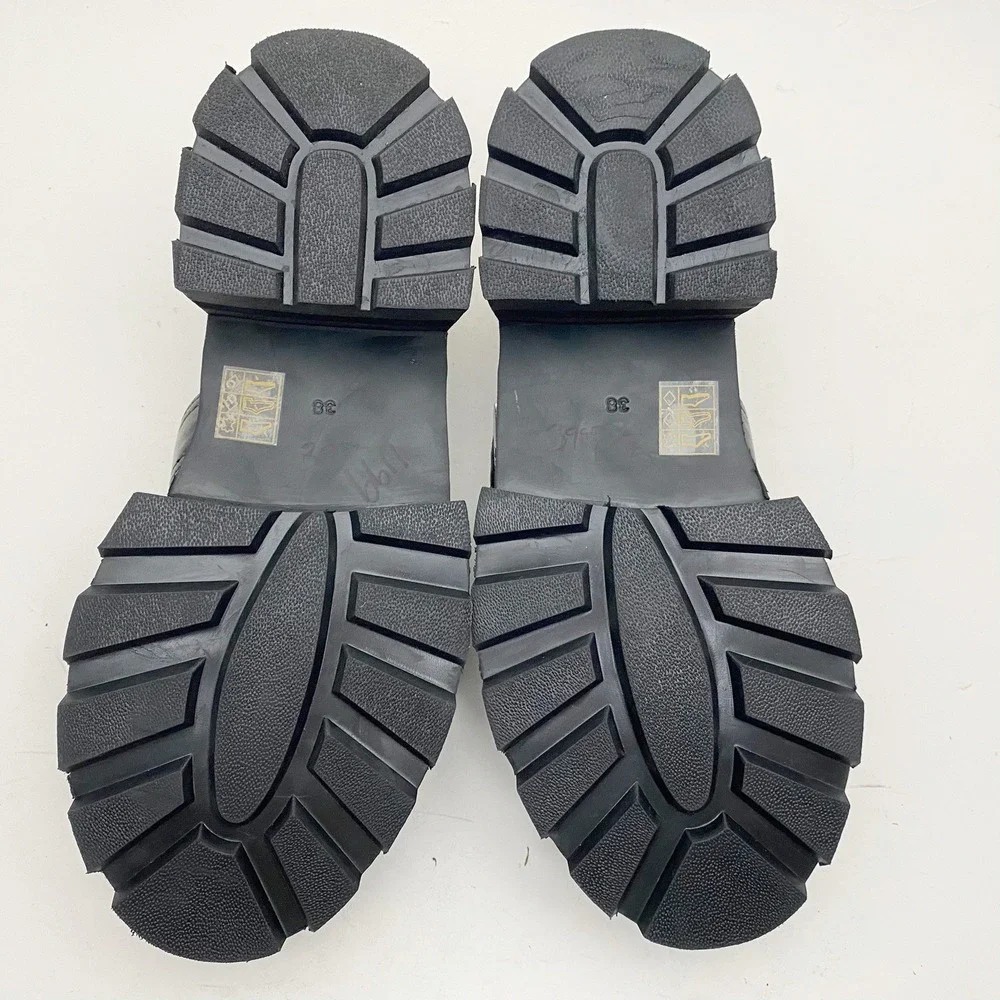 Nasty Gal Chunky Lug Sole T-Strap Mary Jane Platform Shoes Womens 38 (7.5-8 US)